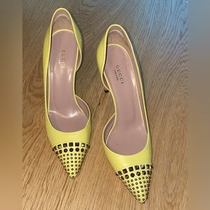 GUCCI new yellow studded heels